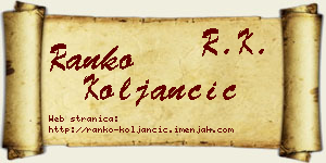 Ranko Koljančić vizit kartica